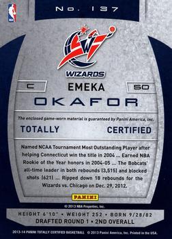 2013-14 Panini Totally Certified - Materials #137 Emeka Okafor Back