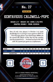 2013-14 Pinnacle #27 Kentavious Caldwell-Pope Back