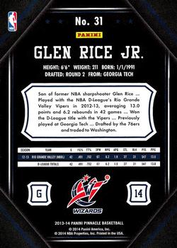 2013-14 Pinnacle #31 Glen Rice Jr. Back