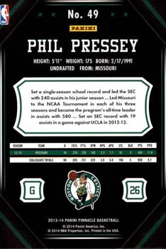 2013-14 Pinnacle #49 Phil Pressey Back
