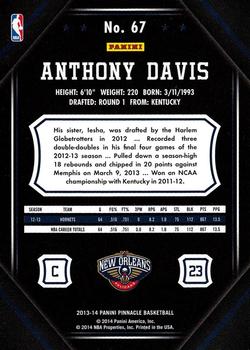 2013-14 Pinnacle #67 Anthony Davis Back