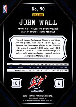 2013-14 Pinnacle #90 John Wall Back