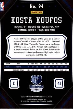 2013-14 Pinnacle #94 Kosta Koufos Back