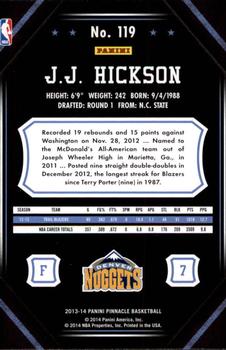 2013-14 Pinnacle #119 J.J. Hickson Back