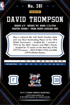2013-14 Pinnacle #281 David Thompson Back