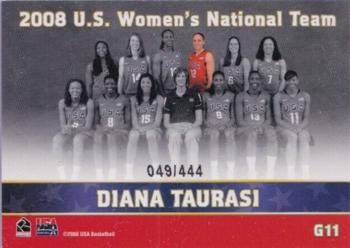 2008 Rittenhouse WNBA - 2008 U.S. Women's National Team #G11 Diana Taurasi Back