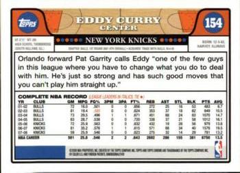 2008-09 Topps Chrome #154 Eddy Curry Back