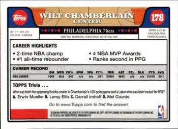 2008-09 Topps Chrome #178 Wilt Chamberlain Back