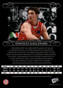 2008-09 Press Pass Legends #10 Danilo Gallinari Back