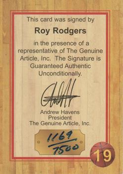 1997 Genuine Article - Autographs #19 Roy Rogers Back