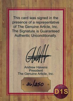 1997 Genuine Article - Double Cards Autographs #D1S Antoine Walker / Ron Mercer / Derek Anderson Back