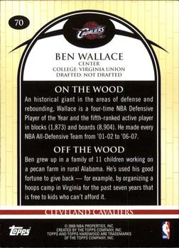 2008-09 Topps Hardwood #70 Ben Wallace Back