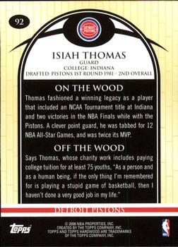 2008-09 Topps Hardwood #92 Isiah Thomas Back
