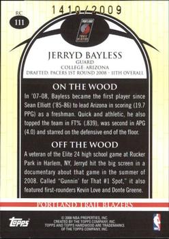 2008-09 Topps Hardwood #111 Jerryd Bayless Back