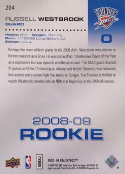 2008-09 SkyBox #204 Russell Westbrook Back