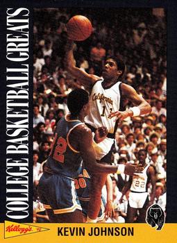 1992 Kellogg's Raisin Bran College Basketball Greats #5 Kevin Johnson Front