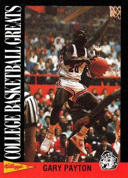 1992 Kellogg's Raisin Bran College Basketball Greats #18 Gary Payton Front