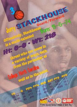 1996 Signature Rookies Premier #3 Jerry Stackhouse Back