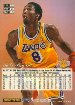 1997-98 Flair Showcase - Flair Showcase Row 2 #18 Kobe Bryant Back