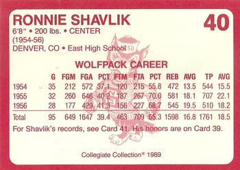 1989 Collegiate Collection North Carolina State's Finest #40 Ronnie Shavlik Back