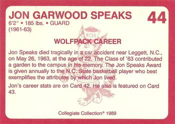 1989 Collegiate Collection North Carolina State's Finest #44 Jon Garwood Speaks Back