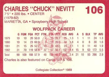 1989 Collegiate Collection North Carolina State's Finest #106 Charles Nevitt Back