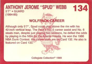1989 Collegiate Collection North Carolina State's Finest #134 Spud Webb Back
