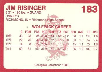 1989 Collegiate Collection North Carolina State's Finest #183 Jim Risinger Back