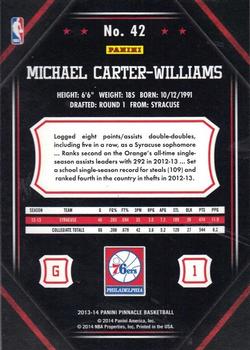 2013-14 Pinnacle - Artist Proof #42 Michael Carter-Williams Back