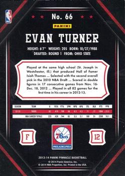 2013-14 Pinnacle - Artist Proof #66 Evan Turner Back
