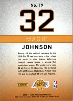 2013-14 Pinnacle - Behind the Numbers #19 Magic Johnson Back