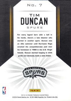 2013-14 Pinnacle - The Naturals Artist's Proofs #7 Tim Duncan Back