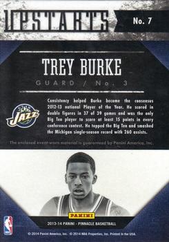 2013-14 Pinnacle - Upstarts Jerseys #7 Trey Burke Back