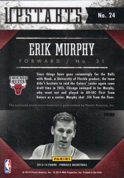 2013-14 Pinnacle - Upstarts Jerseys Prime #24 Erik Murphy Back