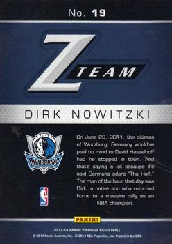 2013-14 Pinnacle - Z-Team Artist's Proofs #19 Dirk Nowitzki Back