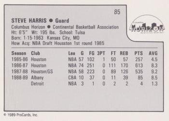 1989-90 ProCards CBA #85 Steve Harris Back