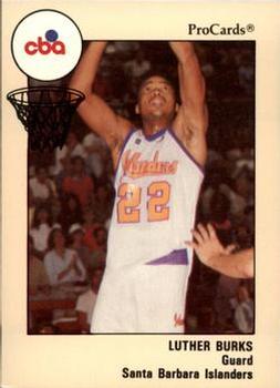1989-90 ProCards CBA #116 Luther Burks Front