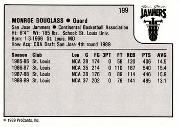 1989-90 ProCards CBA #199 Monroe Douglass Back