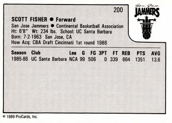 1989-90 ProCards CBA #200 Scott Fisher Back