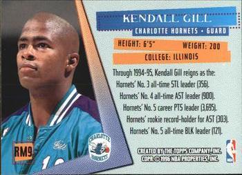 1995-96 Stadium Club - Reign Men Members Only #RM9 Kendall Gill Back