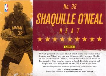 2013-14 Panini Elite - Throwback Threads #38 Shaquille O'Neal Back