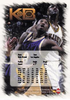 1998 Collector's Edge Impulse - KB8 Alternate #3 Kobe Bryant Back