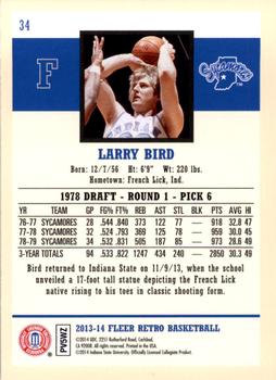 2013-14 Fleer Retro #34 Larry Bird Back