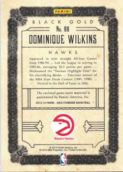 2013-14 Panini Gold Standard - Black Gold Threads #99 Dominique Wilkins Back