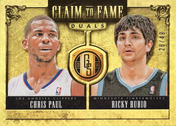 2013-14 Panini Gold Standard - Claim to Fame Duals #4 Chris Paul / Ricky Rubio Front