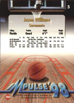 1998 Collector's Edge Impulse #5 Jason Williams Back