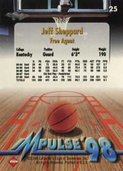1998 Collector's Edge Impulse #25 Jeff Sheppard Back