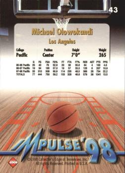 1998 Collector's Edge Impulse #43 Michael Olowokandi Back
