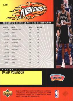 1998-99 UD Choice #179 David Robinson Back