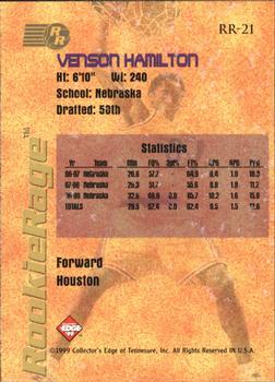 1999 Collector's Edge Rookie Rage #RR-21 Venson Hamilton Back